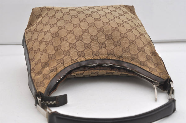 Authentic GUCCI Shoulder Hand Bag Purse GG Canvas Leather 0000602 Brown 6316J