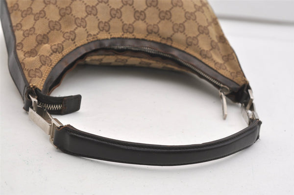 Authentic GUCCI Shoulder Hand Bag Purse GG Canvas Leather 0000602 Brown 6316J