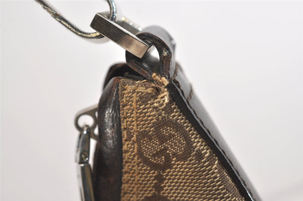 Authentic GUCCI Shoulder Hand Bag Purse GG Canvas Leather 0000602 Brown 6316J