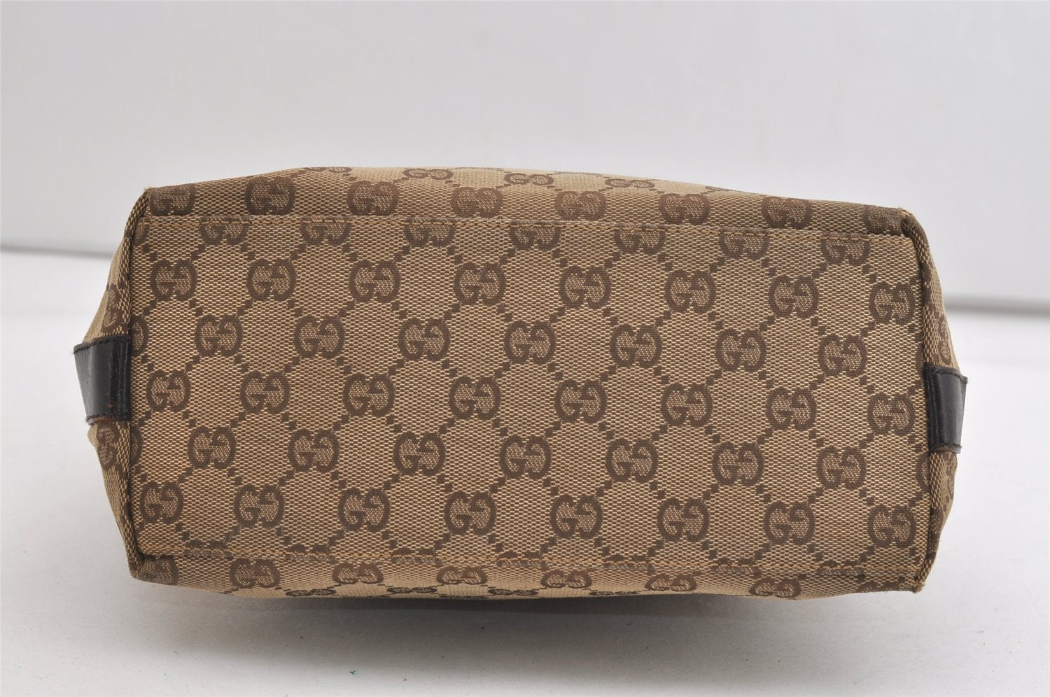 Authentic GUCCI Shoulder Hand Bag Purse GG Canvas Leather 0000602 Brown 6316J