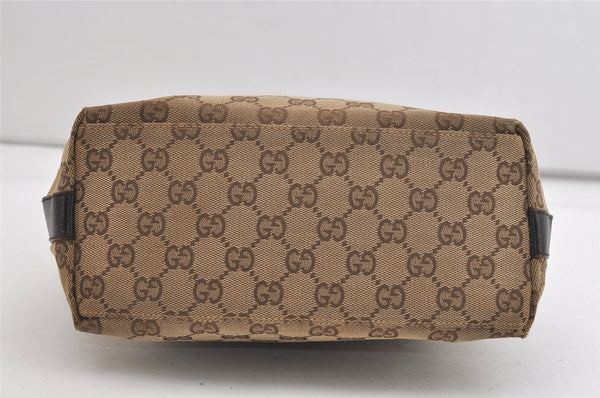 Authentic GUCCI Shoulder Hand Bag Purse GG Canvas Leather 0000602 Brown 6316J