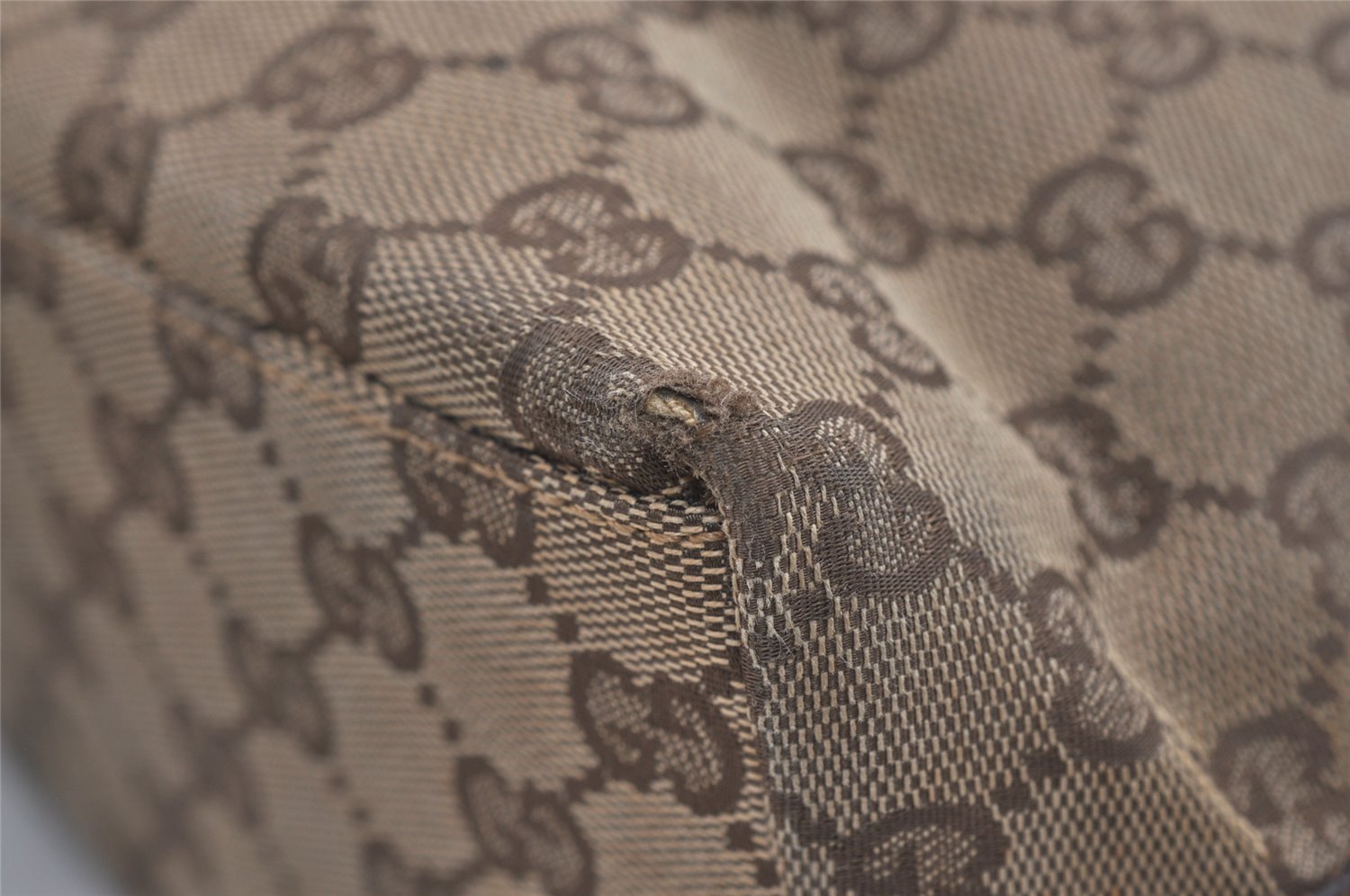 Authentic GUCCI Shoulder Hand Bag Purse GG Canvas Leather 0000602 Brown 6316J