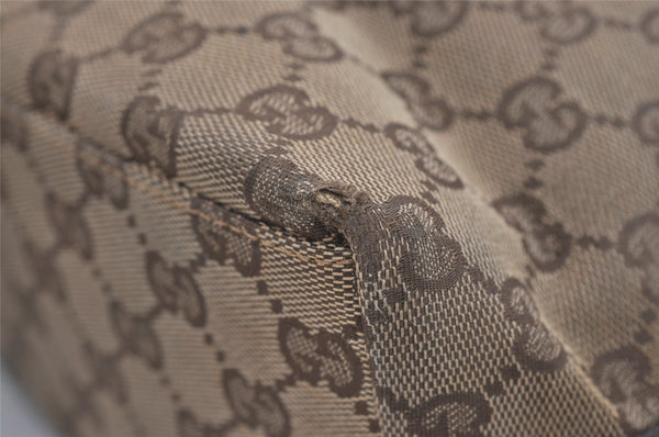 Authentic GUCCI Shoulder Hand Bag Purse GG Canvas Leather 0000602 Brown 6316J