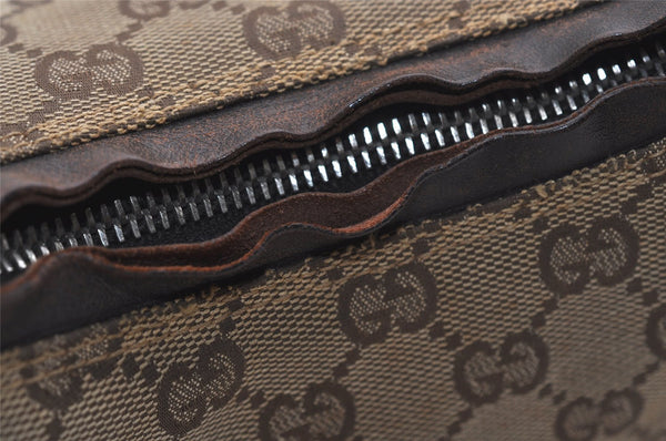 Authentic GUCCI Shoulder Hand Bag Purse GG Canvas Leather 0000602 Brown 6316J
