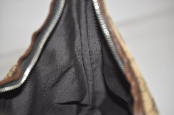 Authentic GUCCI Shoulder Hand Bag Purse GG Canvas Leather 0000602 Brown 6316J