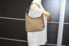 Authentic GUCCI Shoulder Hand Bag Purse GG Canvas Leather 0000602 Brown 6316J