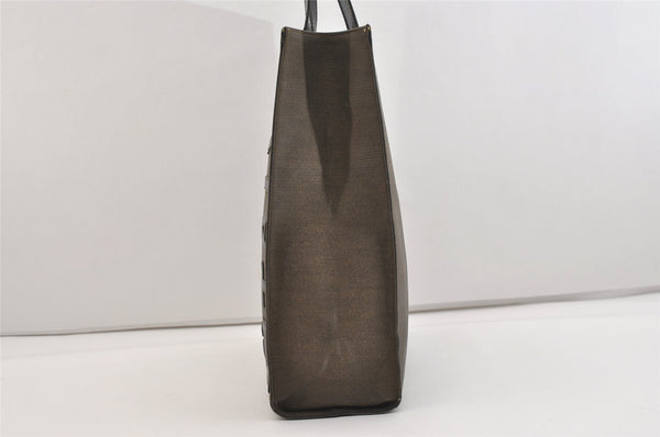 Authentic FENDI Vintage PVC Leather Shoulder Tote Bag Brown 6318J