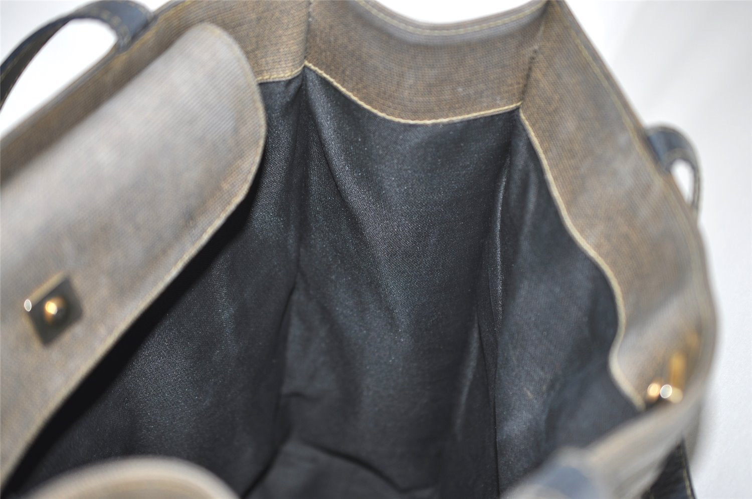 Authentic FENDI Vintage PVC Leather Shoulder Tote Bag Brown 6318J
