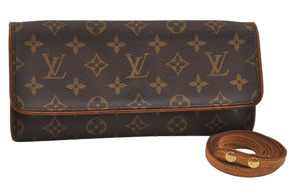 Authentic Louis Vuitton Monogram Pochette Twin GM Shoulder Bag M51852 LV 6319J