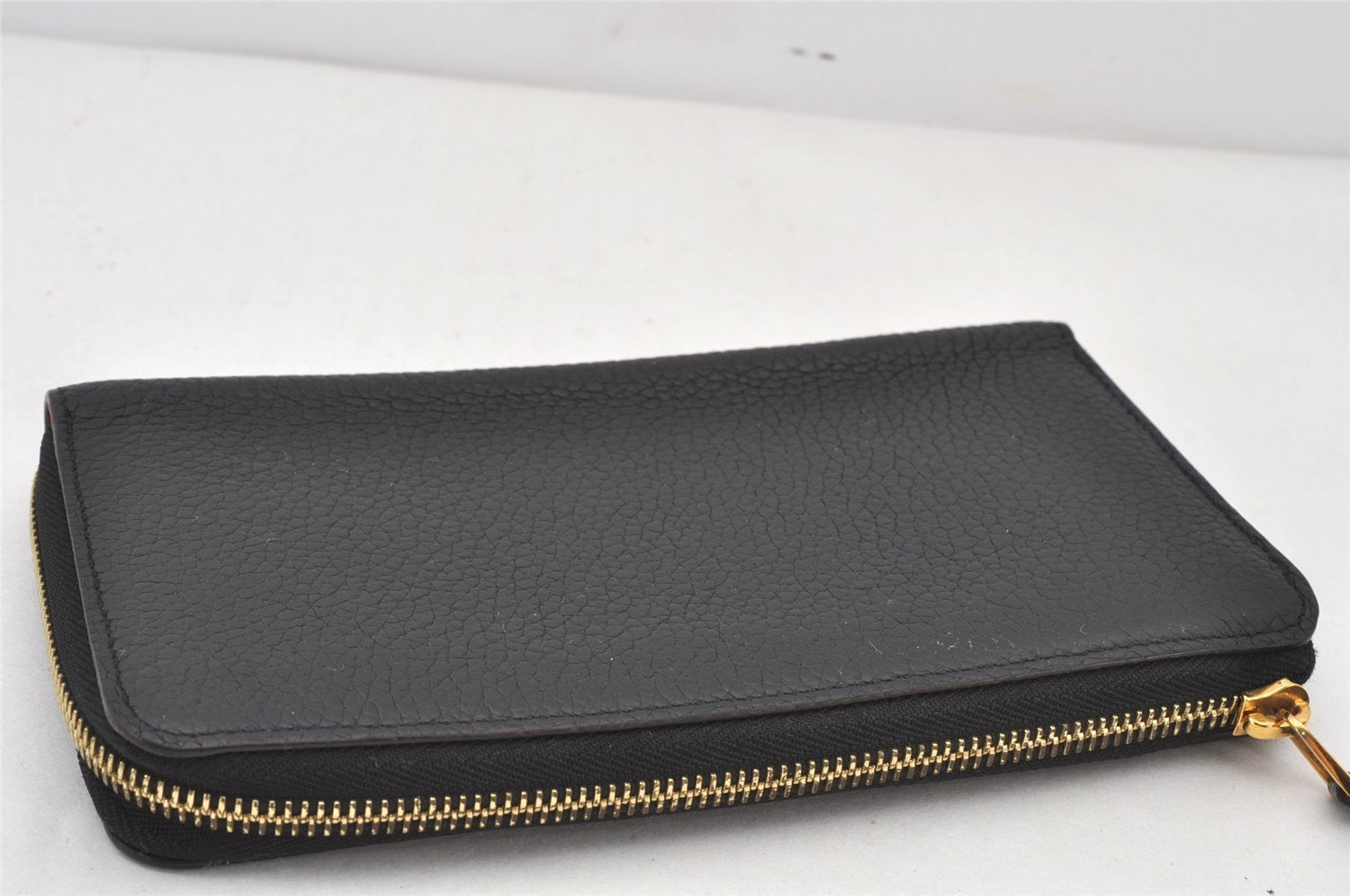 Authentic Louis Vuitton Taurillon Portefeuille Comet Wallet M63102 Black 6320K