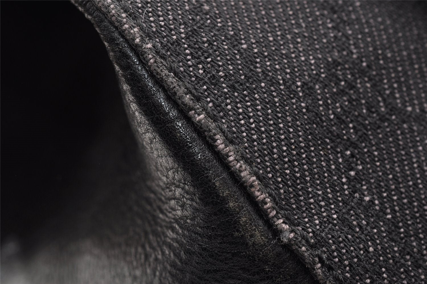 Authentic GUCCI Horsebit Shoulder Tote Bag GG Canvas Leather 101971 Black 6321I