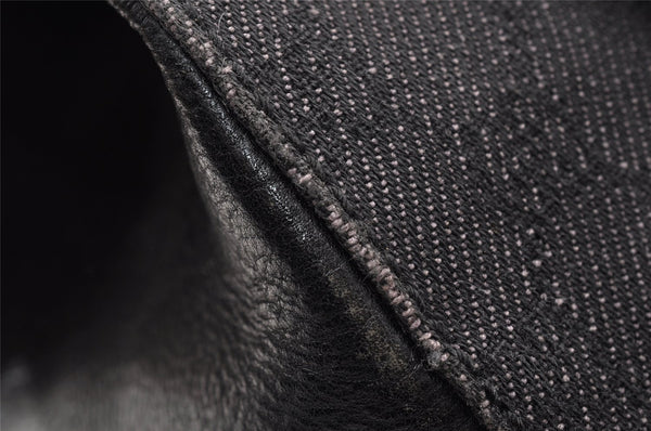 Authentic GUCCI Horsebit Shoulder Tote Bag GG Canvas Leather 101971 Black 6321I