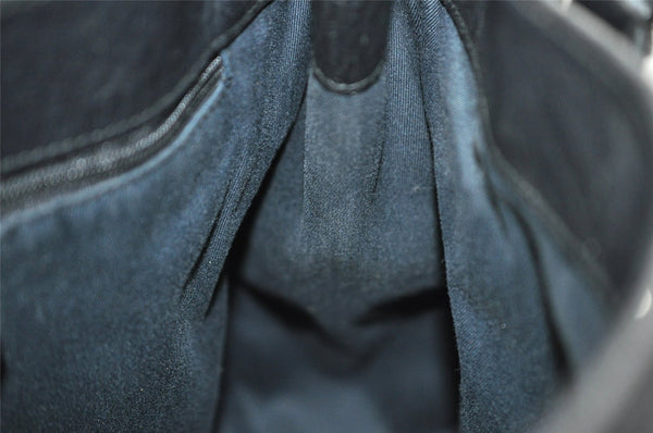 Authentic GUCCI Horsebit Shoulder Tote Bag GG Canvas Leather 101971 Black 6321I