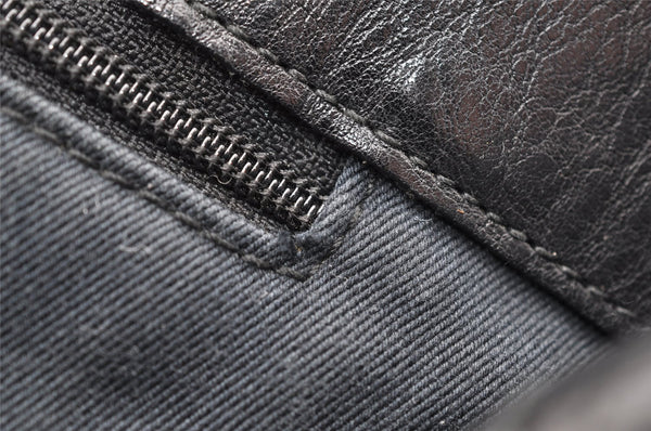 Authentic GUCCI Horsebit Shoulder Tote Bag GG Canvas Leather 101971 Black 6321I