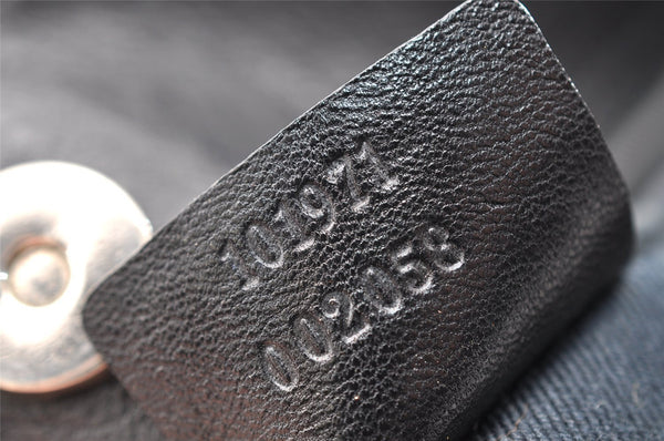 Authentic GUCCI Horsebit Shoulder Tote Bag GG Canvas Leather 101971 Black 6321I