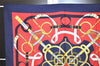 Authentic HERMES Carre 90 Scarf "Eperon d'or" Silk Navy 6321J