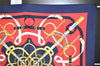 Authentic HERMES Carre 90 Scarf "Eperon d'or" Silk Navy 6321J