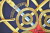 Authentic HERMES Carre 90 Scarf "Eperon d'or" Silk Navy 6321J