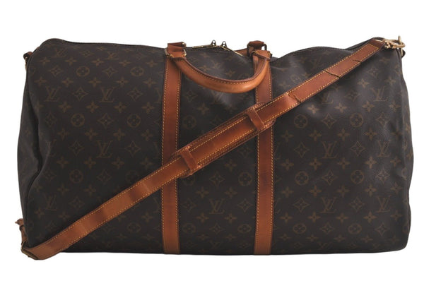 Authentic Louis Vuitton Monogram Keepall Bandouliere 55 M41414 Boston Bag 6322K