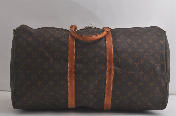 Authentic Louis Vuitton Monogram Keepall Bandouliere 55 M41414 Boston Bag 6322K