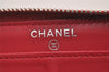 Authentic CHANEL Lamb Skin Matelasse Vintage Long Wallet Purse Red CC 6323I