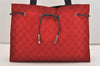Authentic GUCCI Vintage Shoulder Tote Bag GG Canvas Leather 0021053 Red 6323J