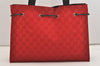 Authentic GUCCI Vintage Shoulder Tote Bag GG Canvas Leather 0021053 Red 6323J