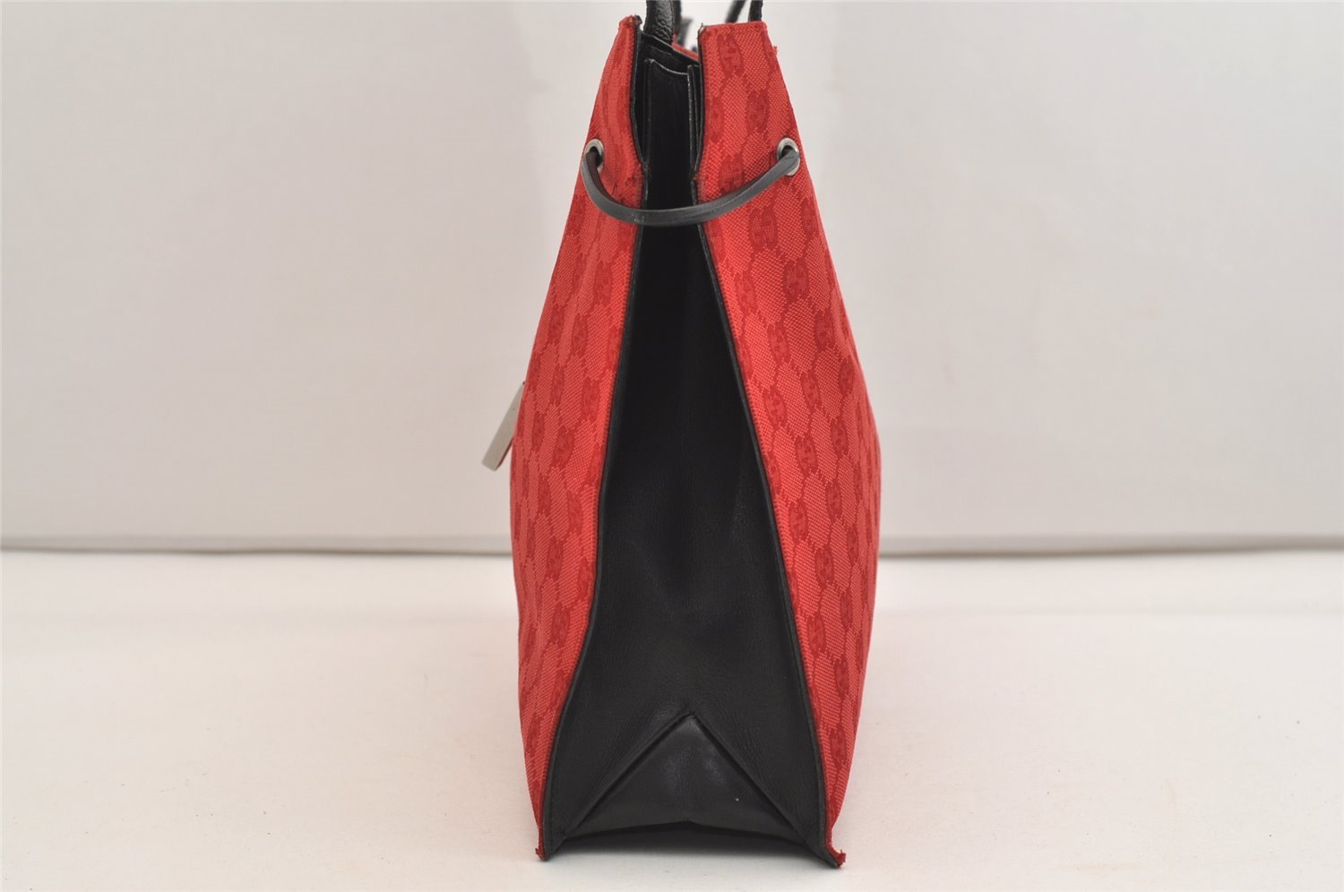 Authentic GUCCI Vintage Shoulder Tote Bag GG Canvas Leather 0021053 Red 6323J