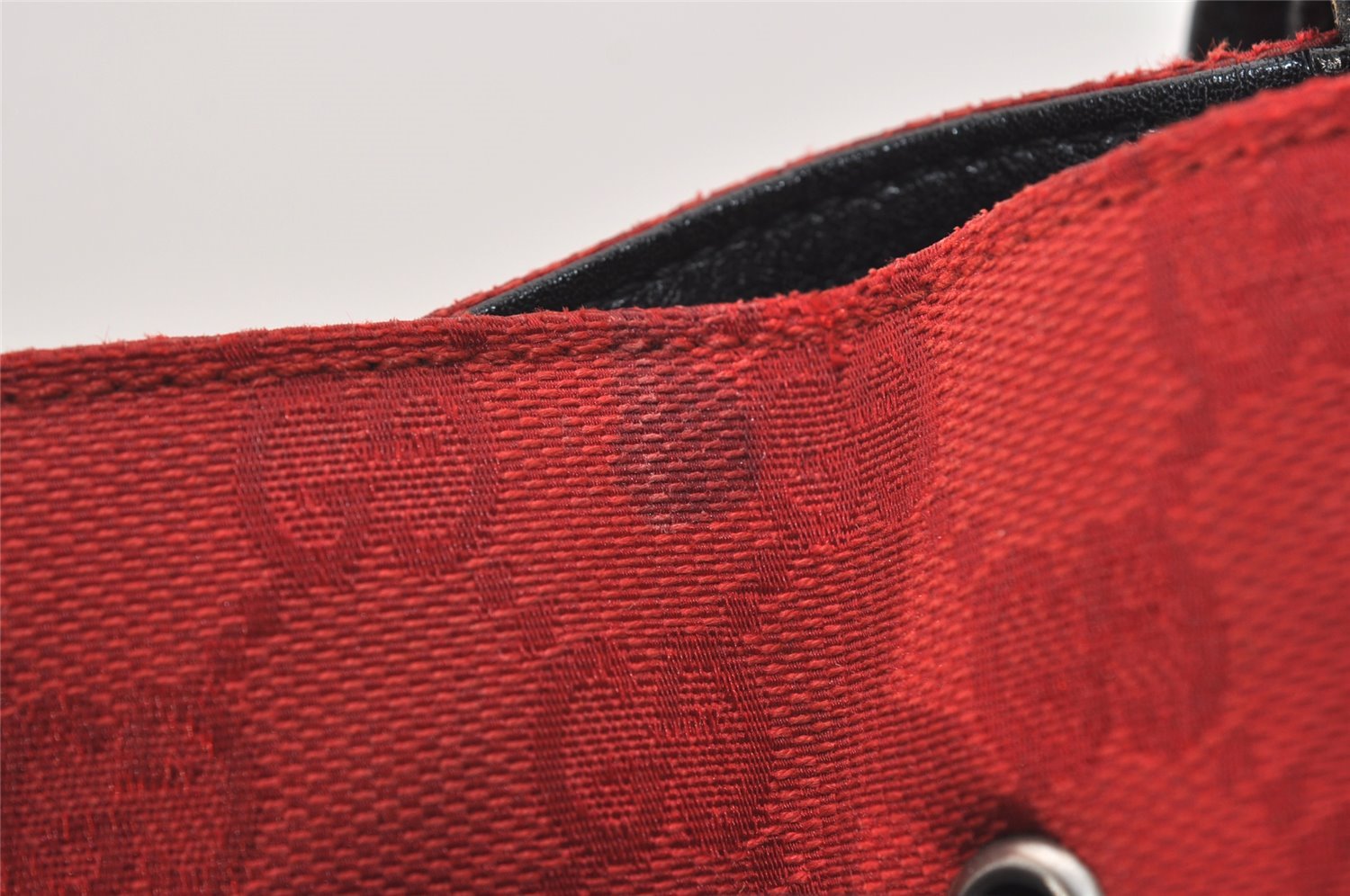 Authentic GUCCI Vintage Shoulder Tote Bag GG Canvas Leather 0021053 Red 6323J