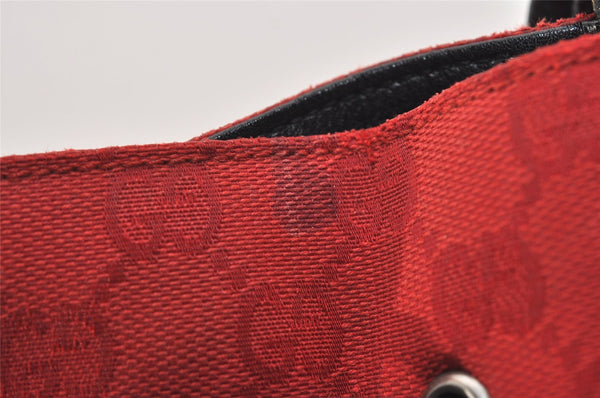 Authentic GUCCI Vintage Shoulder Tote Bag GG Canvas Leather 0021053 Red 6323J