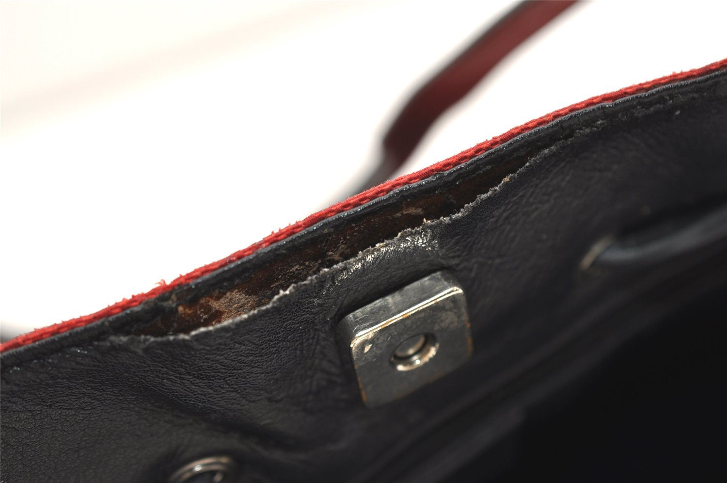 Authentic GUCCI Vintage Shoulder Tote Bag GG Canvas Leather 0021053 Red 6323J