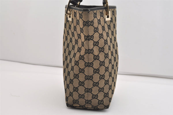 Authentic GUCCI Vintage Shoulder Tote Bag GG Canvas Leather 0021099 Black 6326J