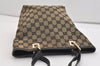 Authentic GUCCI Vintage Shoulder Tote Bag GG Canvas Leather 0021099 Black 6326J
