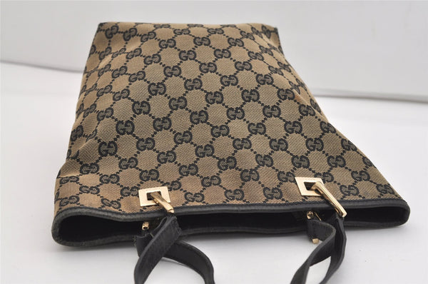 Authentic GUCCI Vintage Shoulder Tote Bag GG Canvas Leather 0021099 Black 6326J