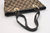 Authentic GUCCI Vintage Shoulder Tote Bag GG Canvas Leather 0021099 Black 6326J