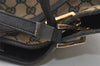 Authentic GUCCI Vintage Shoulder Tote Bag GG Canvas Leather 0021099 Black 6326J