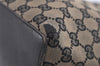 Authentic GUCCI Vintage Shoulder Tote Bag GG Canvas Leather 0021099 Black 6326J