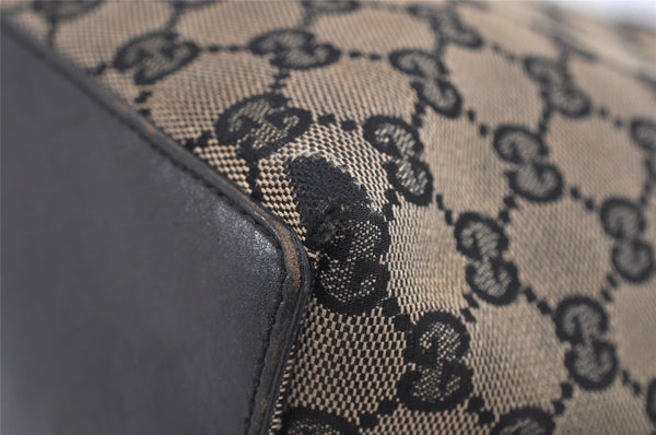 Authentic GUCCI Vintage Shoulder Tote Bag GG Canvas Leather 0021099 Black 6326J