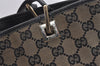 Authentic GUCCI Vintage Shoulder Tote Bag GG Canvas Leather 0021099 Black 6326J