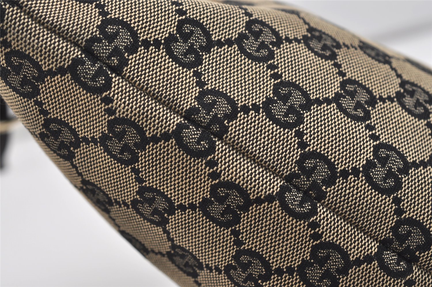 Authentic GUCCI Vintage Shoulder Tote Bag GG Canvas Leather 0021099 Black 6326J