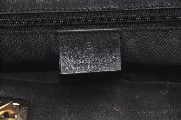 Authentic GUCCI Vintage Shoulder Tote Bag GG Canvas Leather 0021099 Black 6326J