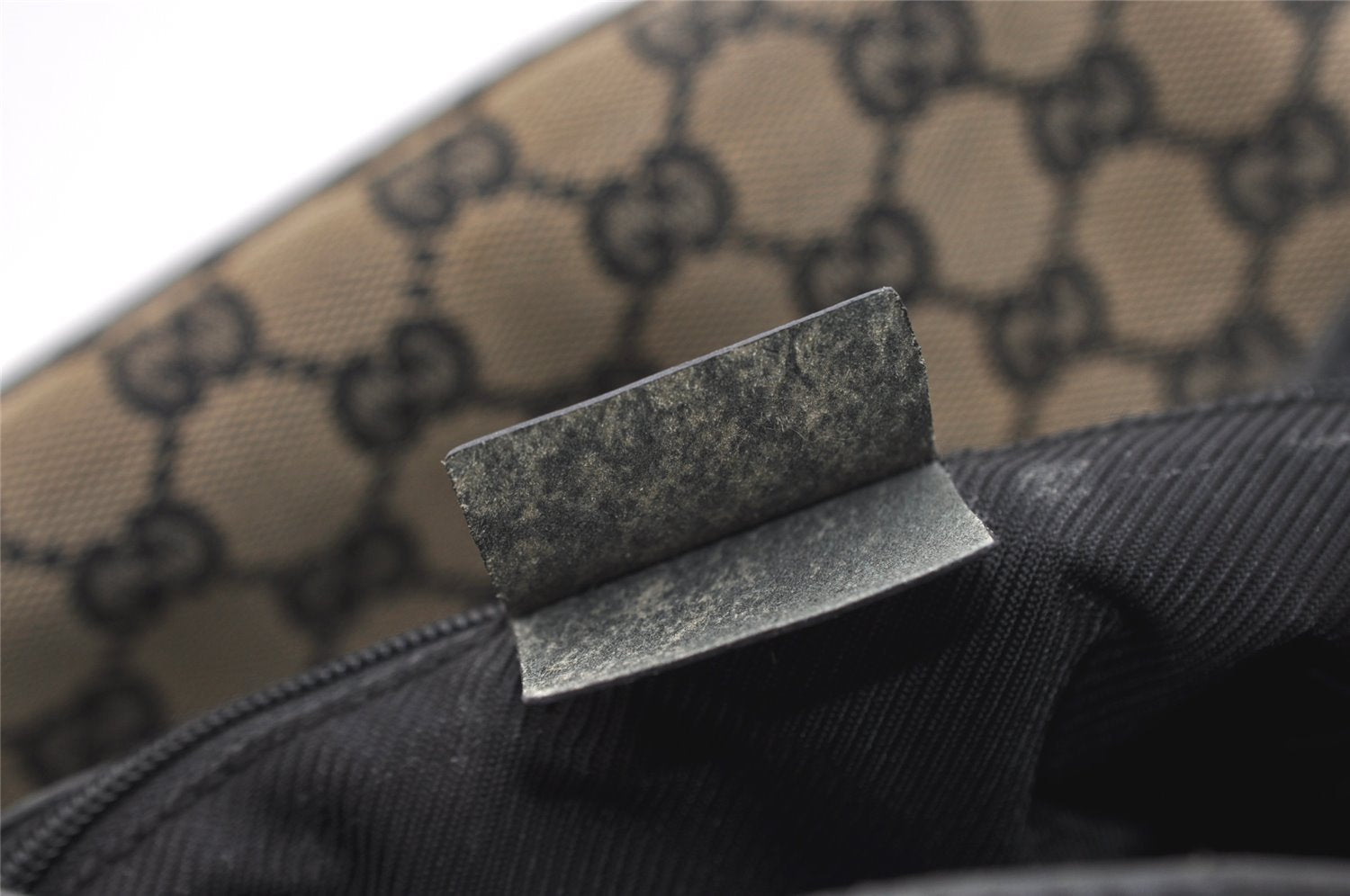 Authentic GUCCI Vintage Shoulder Tote Bag GG Canvas Leather 0021099 Black 6326J