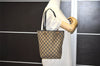 Authentic GUCCI Vintage Shoulder Tote Bag GG Canvas Leather 0021099 Black 6326J