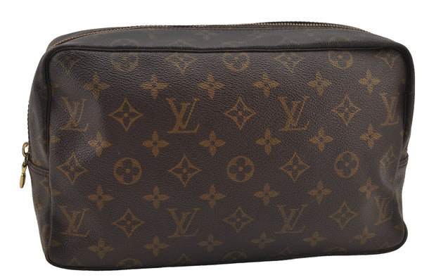 Auth Louis Vuitton Monogram Trousse Toilette 28 Clutch Hand Bag M47522 LV 6327J