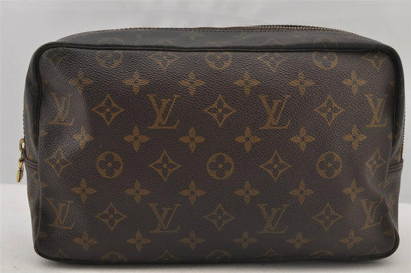 Auth Louis Vuitton Monogram Trousse Toilette 28 Clutch Hand Bag M47522 LV 6327J
