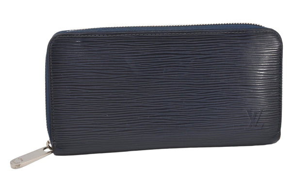 Authentic Louis Vuitton Epi Zippy Long Wallet Purse Navy Blue M60435 LV 6327K