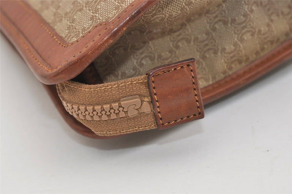 Authentic CELINE Macadam Blason Pattern Clutch Hand Bag PVC Leather Beige 6328J