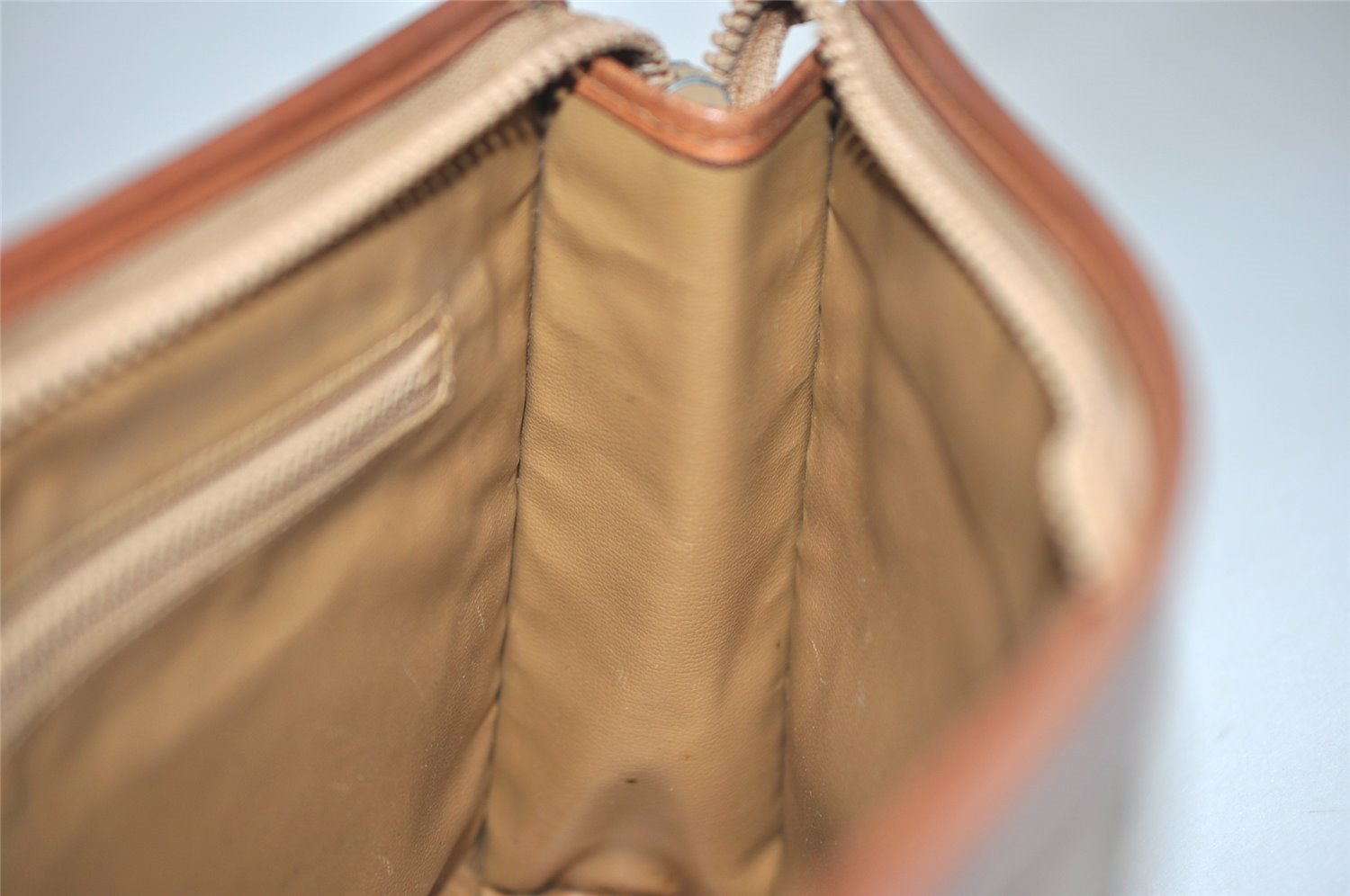 Authentic CELINE Macadam Blason Pattern Clutch Hand Bag PVC Leather Beige 6328J