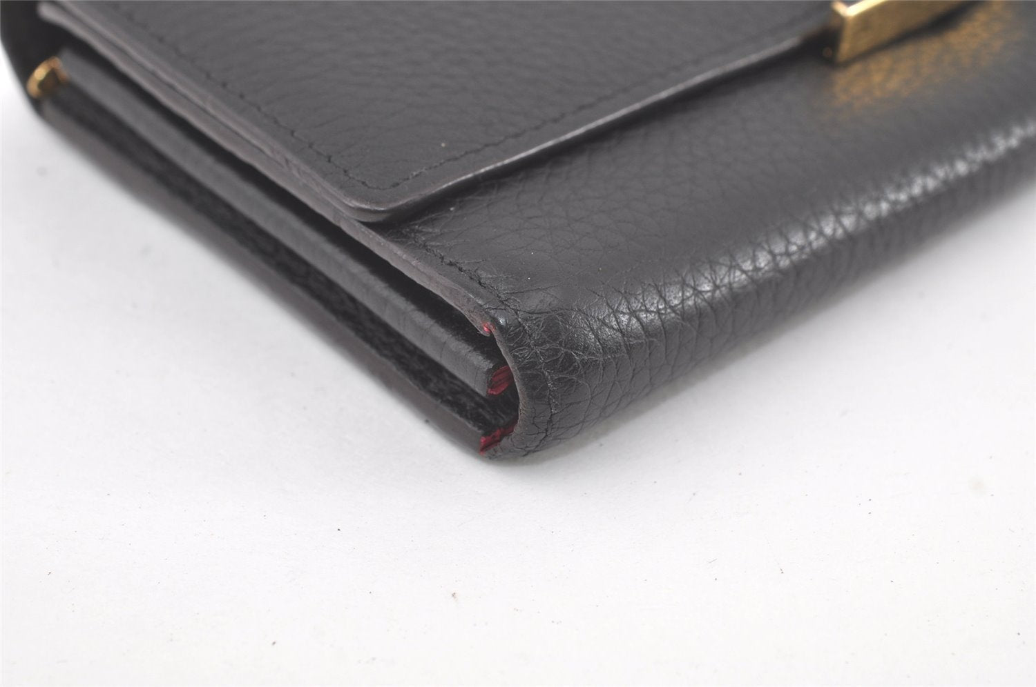 Auth Louis Vuitton Taurillon Portefeuille Capucines Wallet Black M61248 LV 6330K