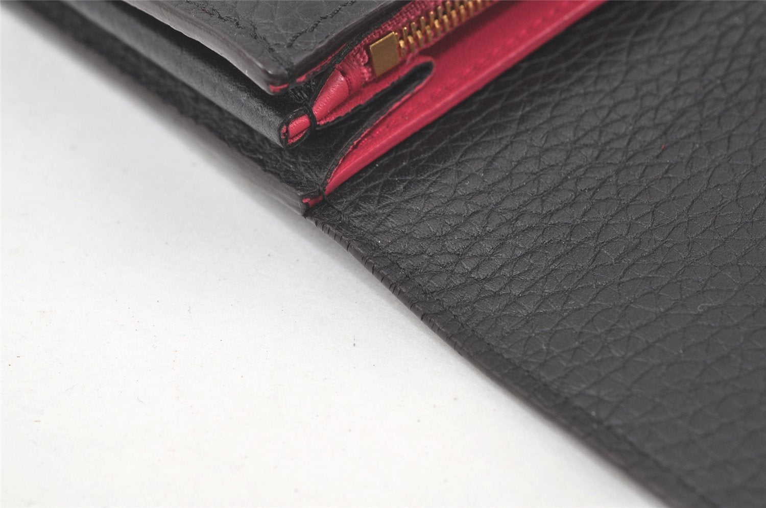 Auth Louis Vuitton Taurillon Portefeuille Capucines Wallet Black M61248 LV 6330K